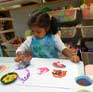 Making a Hoil pattern using paint at Little Darling Childcare