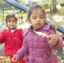 Little Dalrling Childcare at the park collecting leaves