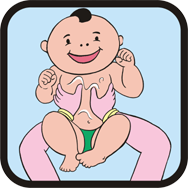 Cartoon of a toddler have a massage at Little Darlings Nursery, Harrow