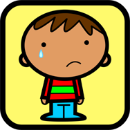 Cartoon of a tearful child. Little Darlings Nursery, Harrow