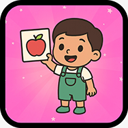 Child holding a flash card at Little Darlings Nursery, Harrow